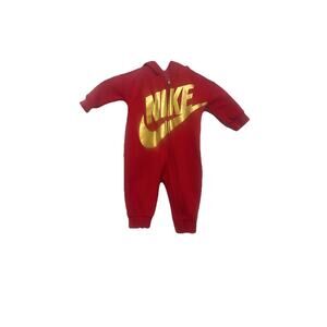Nike Hooded Jumper coverall outfit Red Full-Zip baby boys girls Size 6 Months